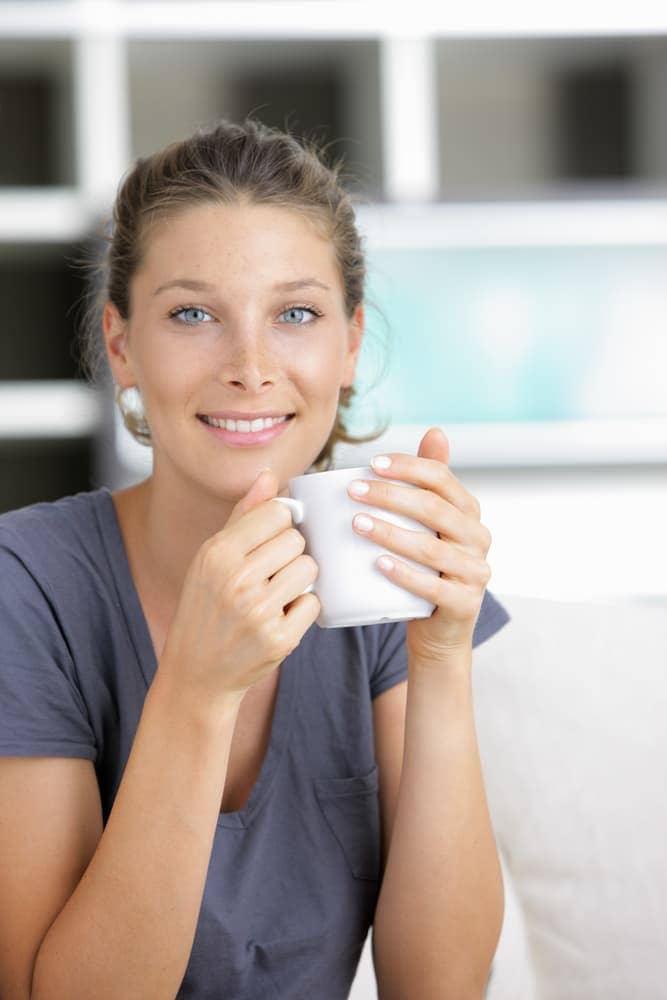 Mom drinking coffee
